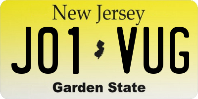 NJ license plate J01VUG