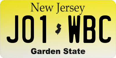 NJ license plate J01WBC