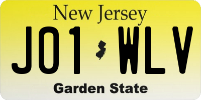 NJ license plate J01WLV