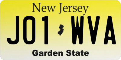 NJ license plate J01WVA