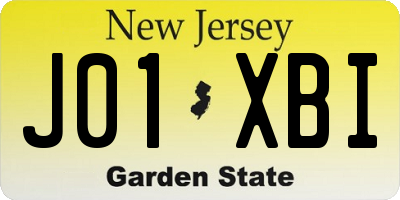 NJ license plate J01XBI