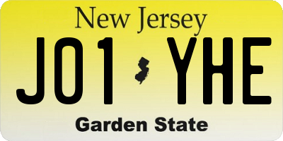 NJ license plate J01YHE