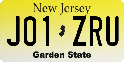 NJ license plate J01ZRU