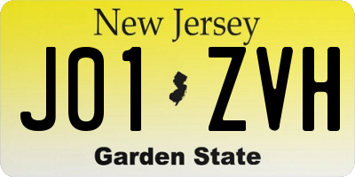 NJ license plate J01ZVH