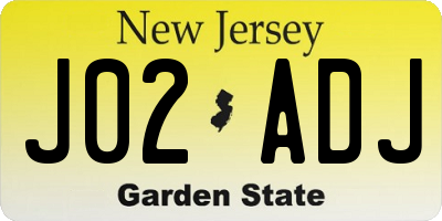 NJ license plate J02ADJ