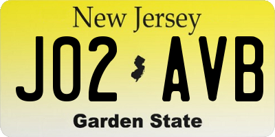 NJ license plate J02AVB