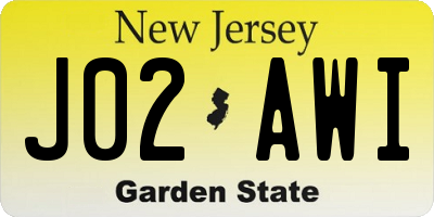NJ license plate J02AWI
