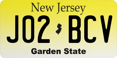 NJ license plate J02BCV