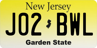 NJ license plate J02BWL