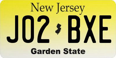 NJ license plate J02BXE