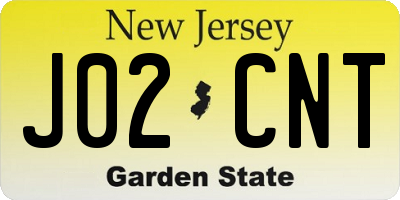 NJ license plate J02CNT