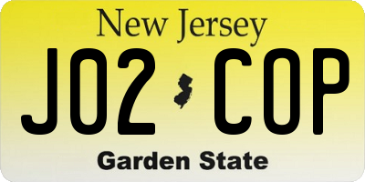 NJ license plate J02COP
