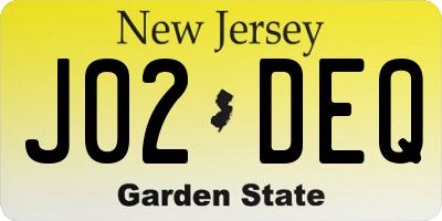 NJ license plate J02DEQ