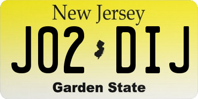 NJ license plate J02DIJ