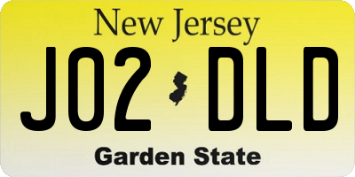 NJ license plate J02DLD
