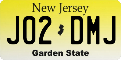 NJ license plate J02DMJ