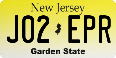 NJ license plate J02EPR