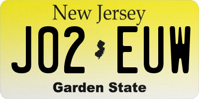 NJ license plate J02EUW