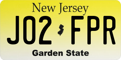NJ license plate J02FPR