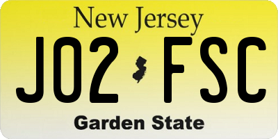 NJ license plate J02FSC