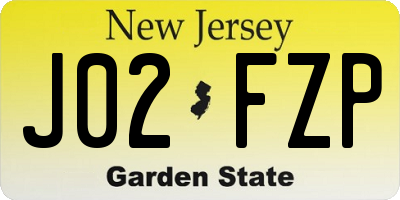 NJ license plate J02FZP