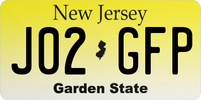 NJ license plate J02GFP