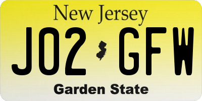NJ license plate J02GFW