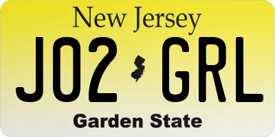 NJ license plate J02GRL