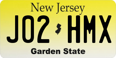 NJ license plate J02HMX