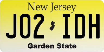 NJ license plate J02IDH