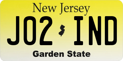 NJ license plate J02IND
