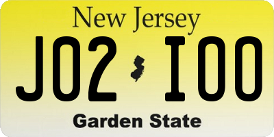 NJ license plate J02IOO