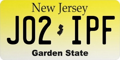 NJ license plate J02IPF