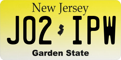 NJ license plate J02IPW