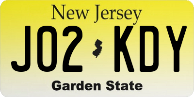 NJ license plate J02KDY