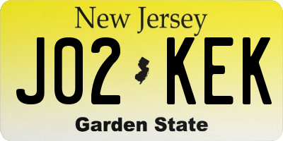 NJ license plate J02KEK