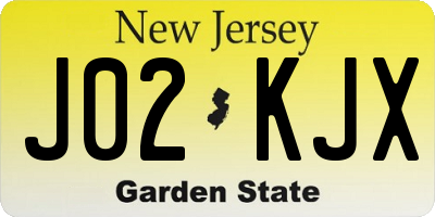 NJ license plate J02KJX