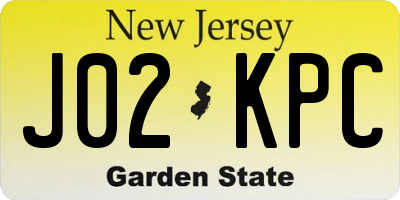 NJ license plate J02KPC