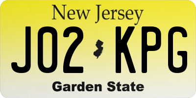 NJ license plate J02KPG