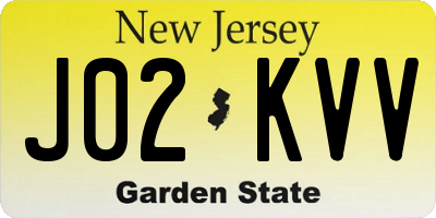NJ license plate J02KVV