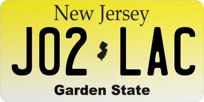 NJ license plate J02LAC