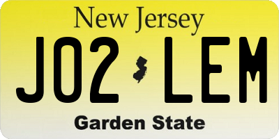 NJ license plate J02LEM