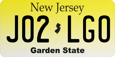 NJ license plate J02LGO
