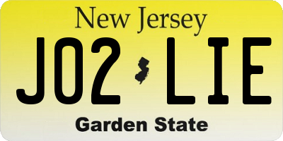 NJ license plate J02LIE