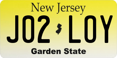 NJ license plate J02LOY
