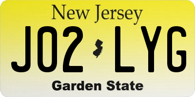 NJ license plate J02LYG