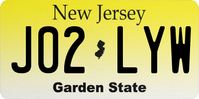 NJ license plate J02LYW