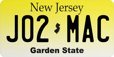 NJ license plate J02MAC