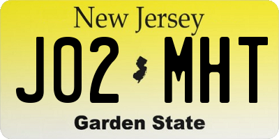NJ license plate J02MHT