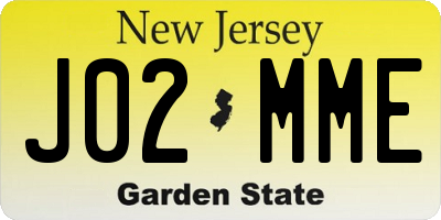 NJ license plate J02MME